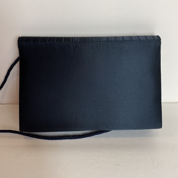 Sasha New York navy satin evening purse. - Picture 3 of 11